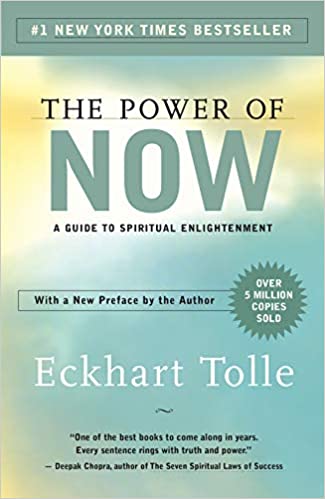 Cover of the book 'The Power of Now' by Eckhart Tolle.
